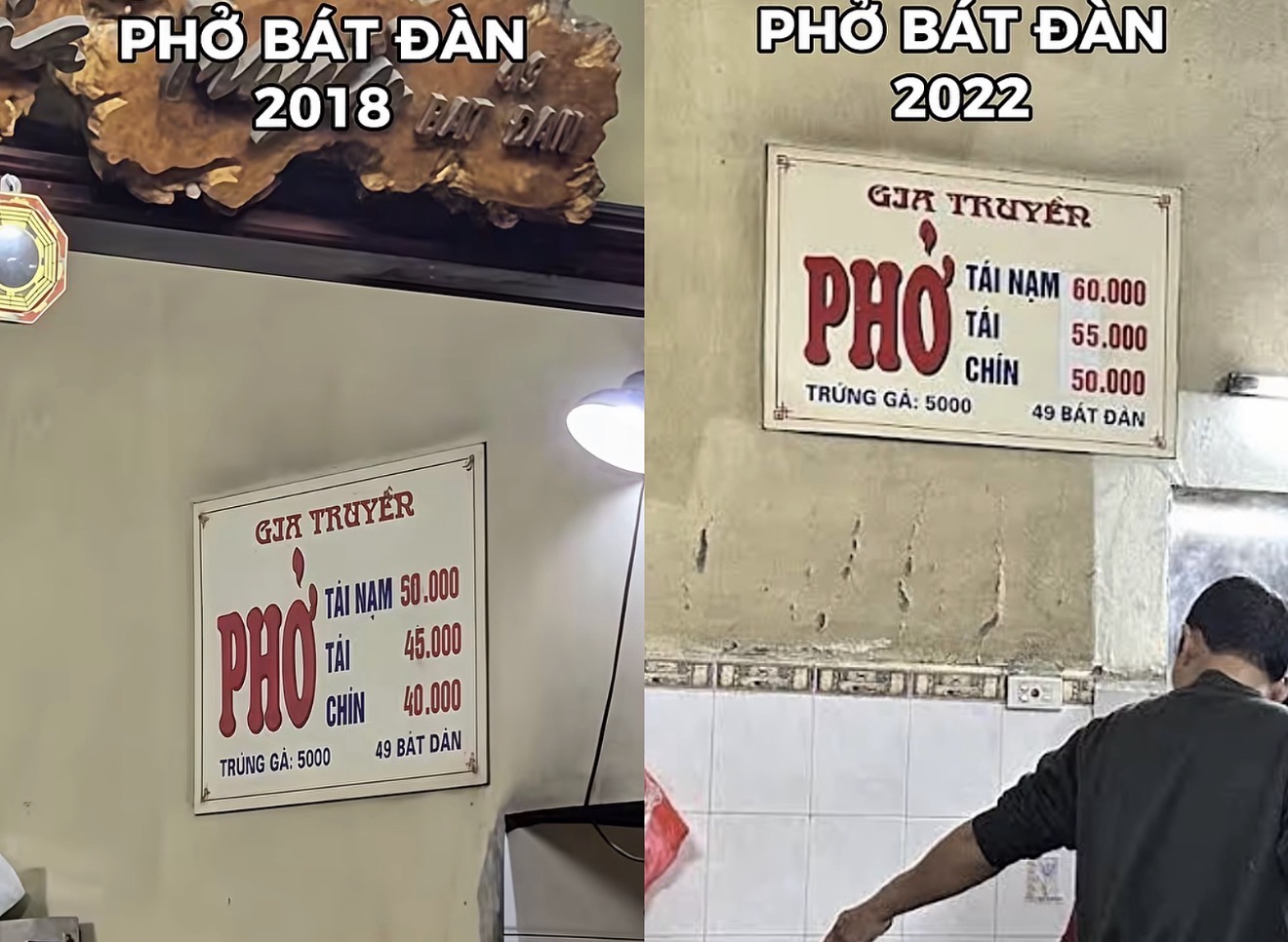 Phở Bát Đàn tăng giá chóng mặt sau 20 năm, chỉ có quả trứng là còn nương tay với ví tiền của thực khách