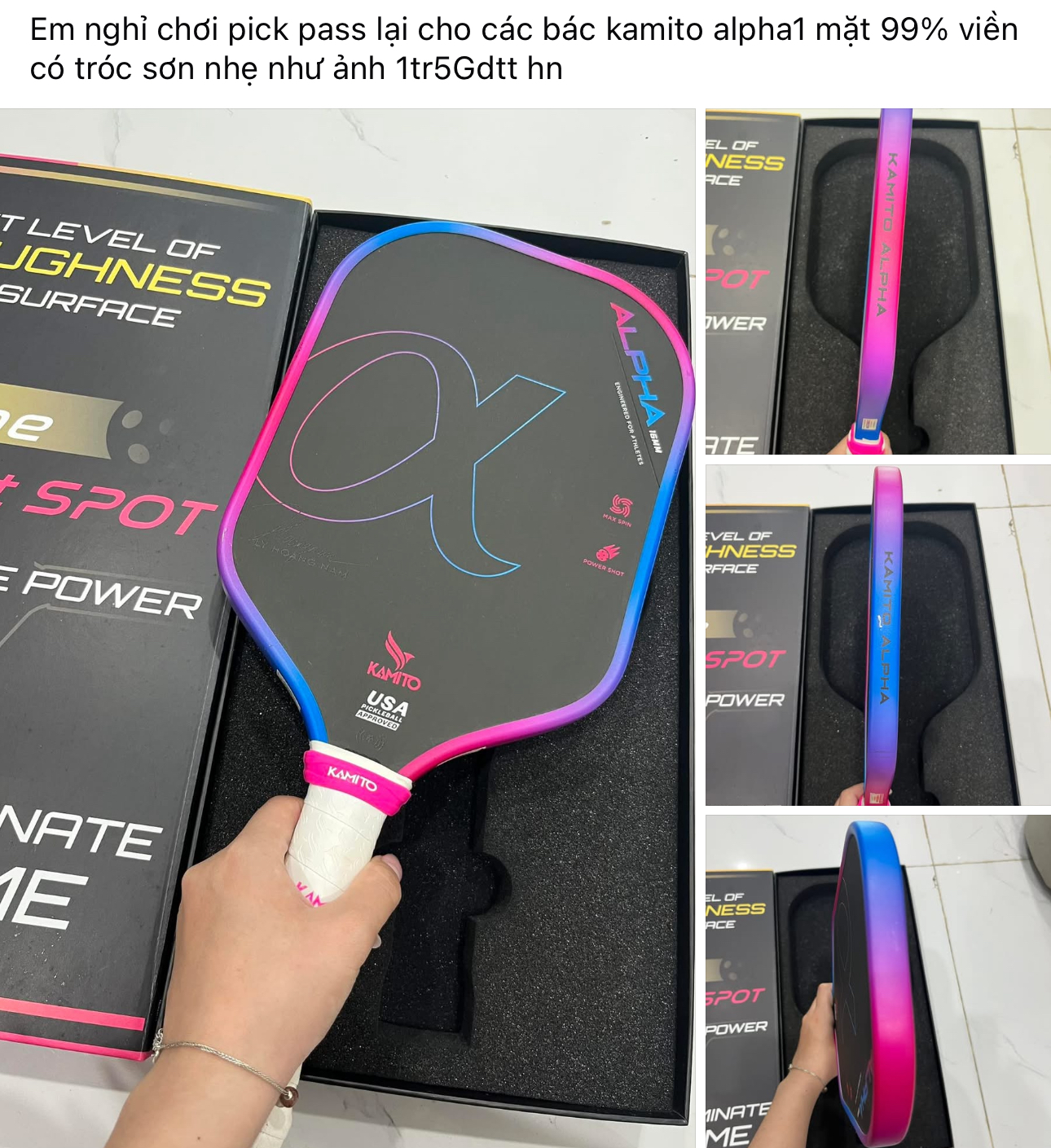 Chi tiền triệu mua vợt pickleball rồi 