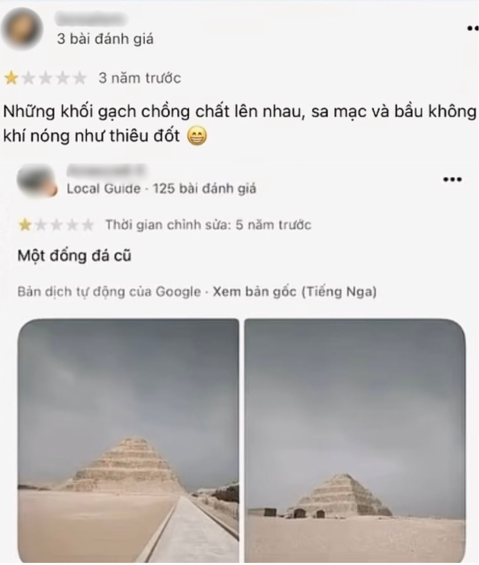 Khi ai đó chỉ trích bạn, hãy nhớ rằng đến cả Kim Tự Tháp cũng bị chê tơi tả trên Google