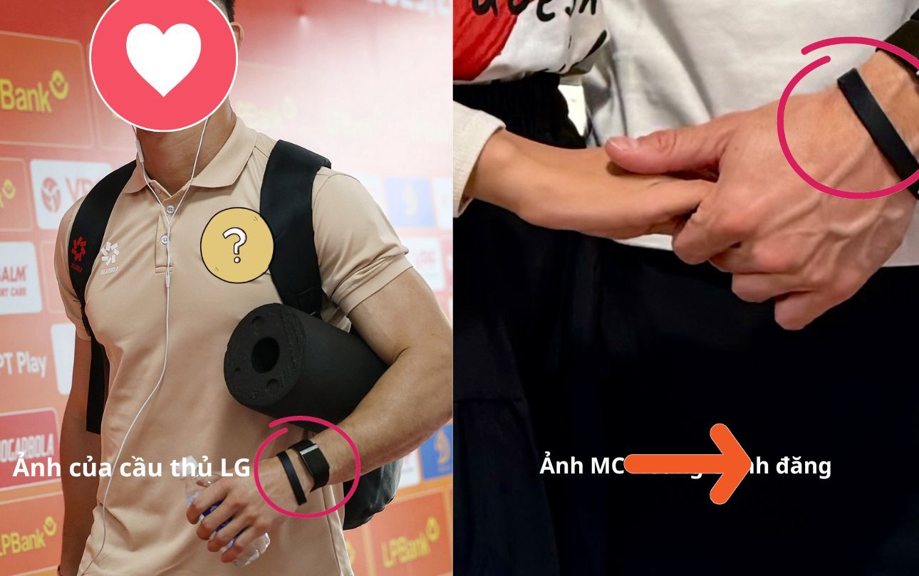 Ảnh nữ MC đăng và ảnh cầu thủ LG đăng có điểm trùng hợp