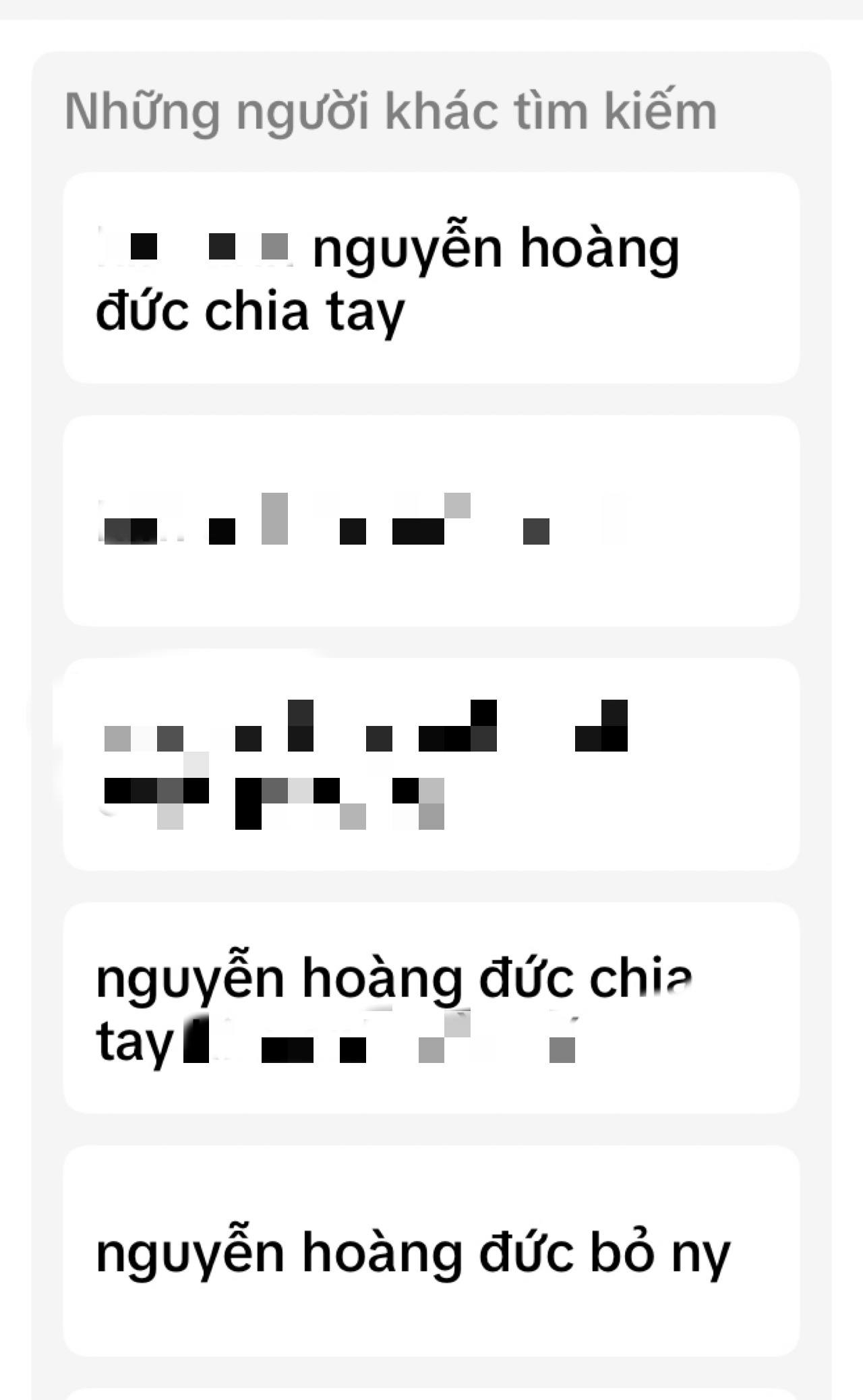 Loạt từ khóa Hoàng Đức chia tay được tìm kiếm