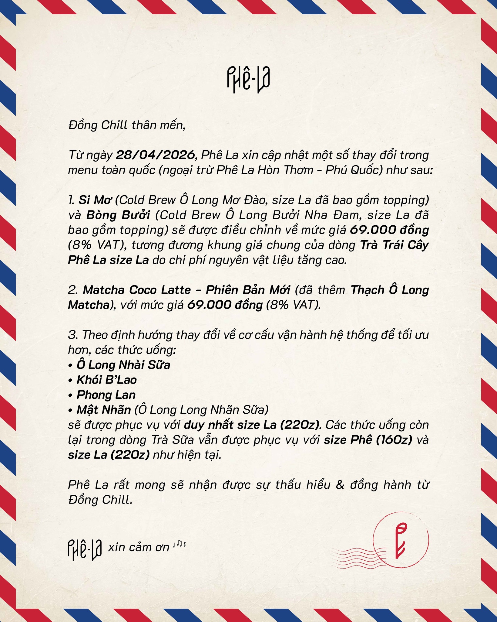 Phê La “khai tử” size nhỏ, giá chạm mốc 80.000/ ly khiến 3 triệu người tranh luận