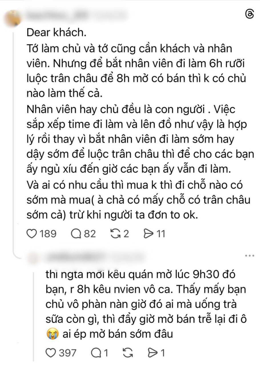 “8 giờ thì đừng nói câu chưa nấu xong trân châu”: Khách quá quắt hay quán làm ăn thiếu chuyên nghiệp?