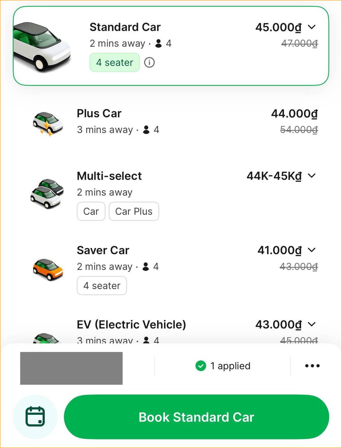   Với Gói GrabUnlimited Cá Nhân, chuyến xe của tôi có giá 41.000 đồng  