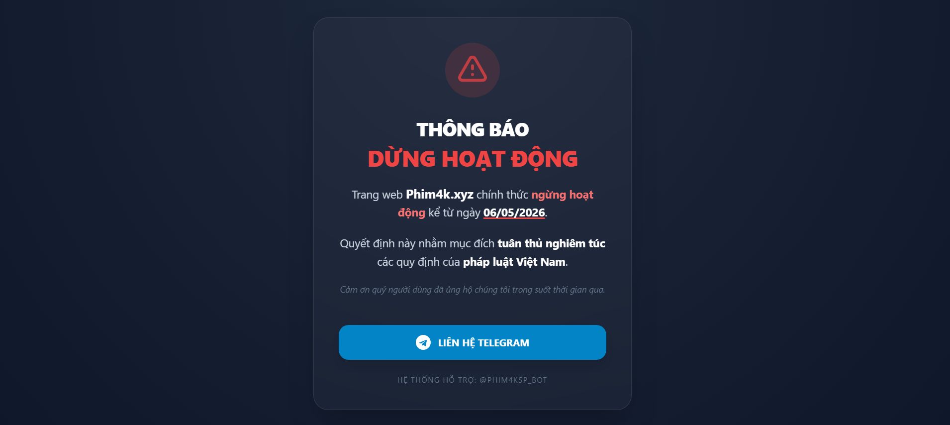 Một website phim lậu có tiếng dừng hoạt động 