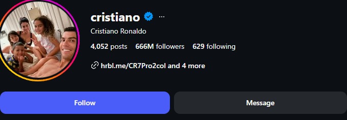 Tài khoản Instagram của Ronaldo tụt hơn 18 triệu lượt theo dõi 