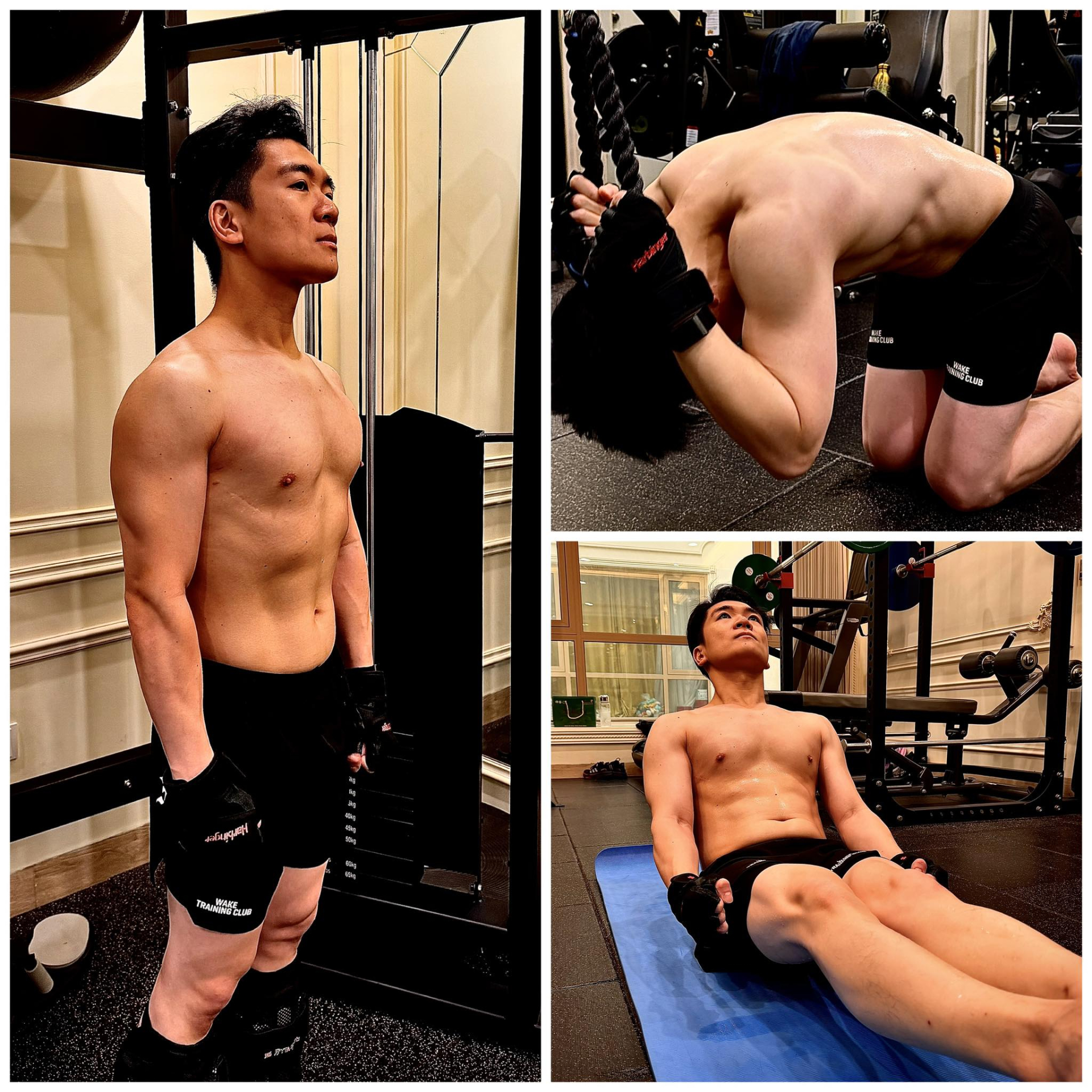 Đỗ Quang Vinh chăm chỉ tập tạ (Ảnh: FBNV)