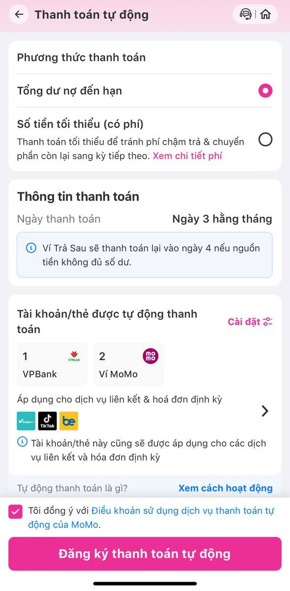 Lưu ý cho những người đang dùng Ví Trả Sau MoMo