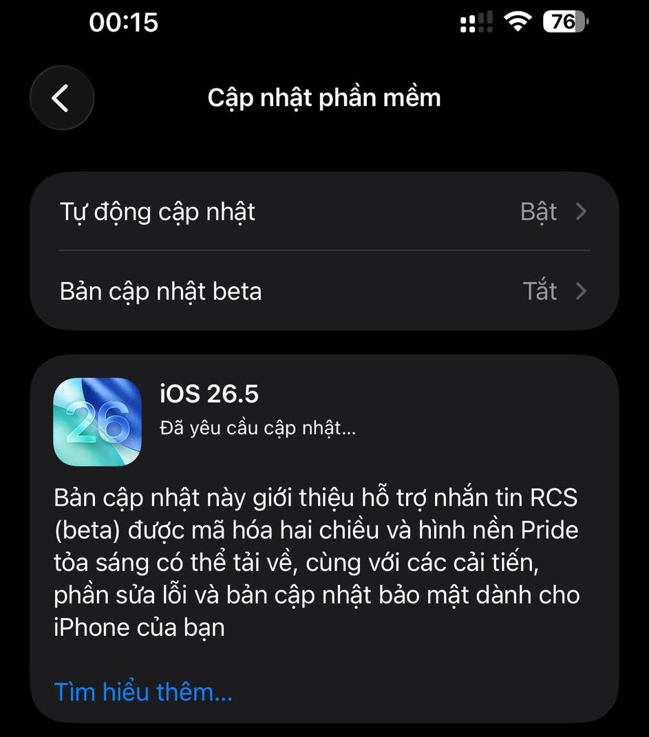 Phiên bản iOS này đã được Apple phát hành chính thức và người dùng nên cập nhật ngay lập tức