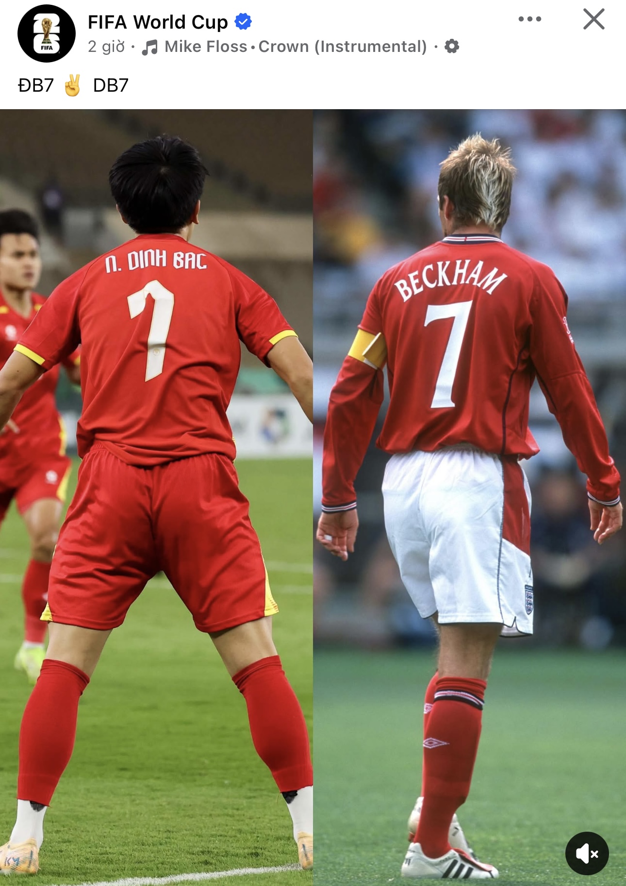 FIFA đăng ảnh Đình Bắc và Beckham 