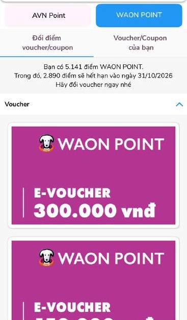               Nhớ kiểm tra và đổi Voucher trước khi điểm tích lũy hết hạn nhé!        