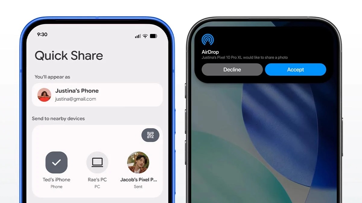 Tính năng AirDrop trên điện thoại Samsung