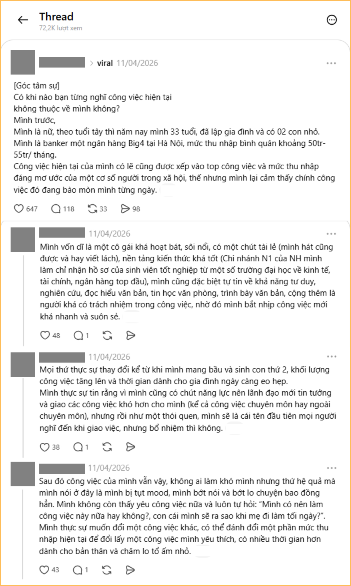 Nguyên văn bài đăng của cô (Ảnh chụp màn hình)