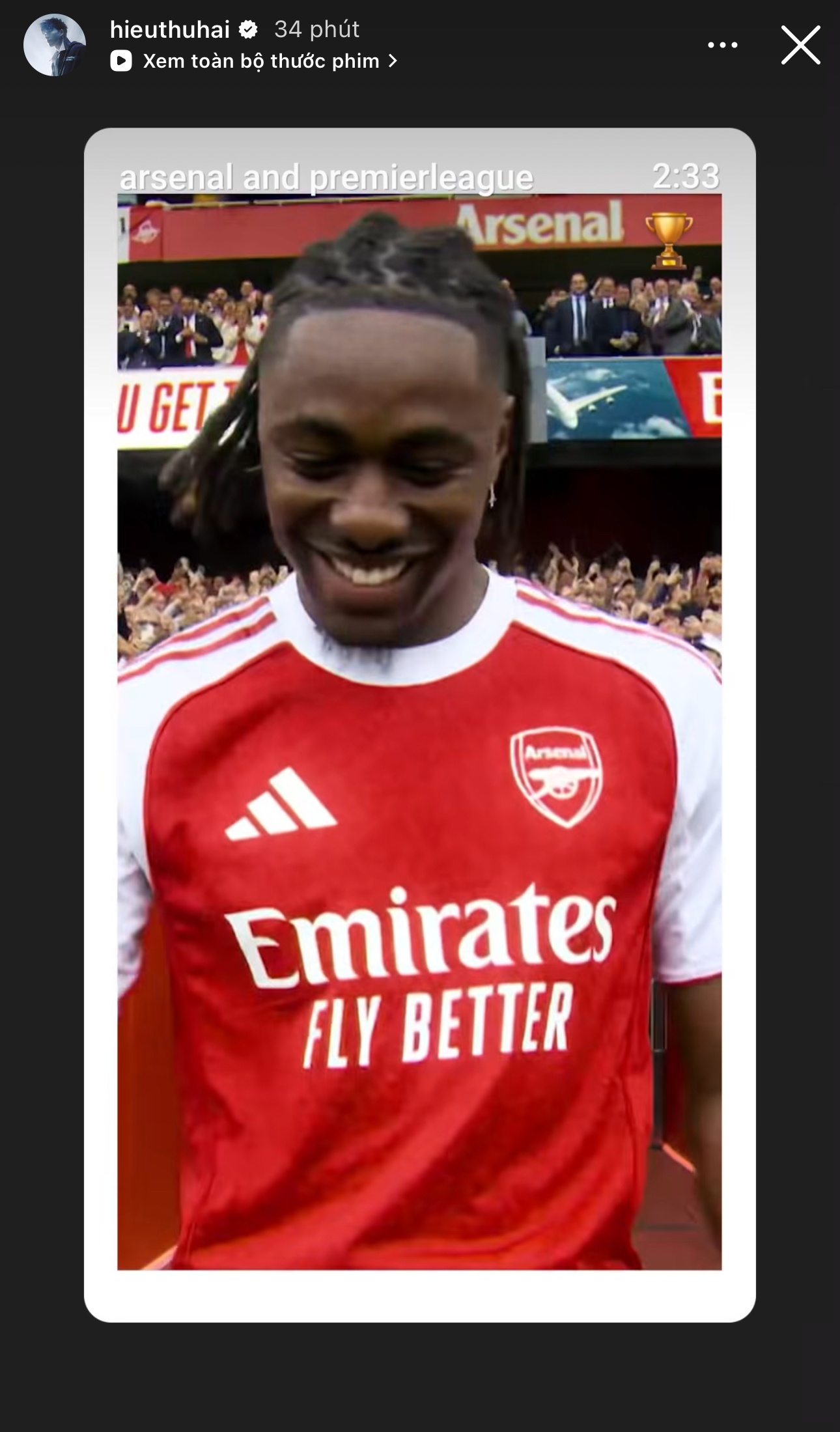 HIEUTHUHAI là fan Arsenal 