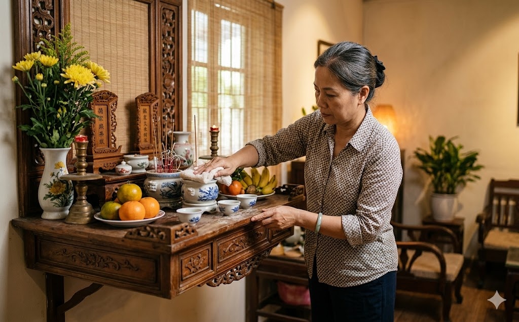 Bao lâu nên lau bàn thờ một lần?