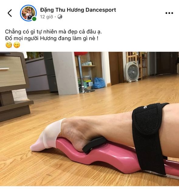 Thu Hương tập kéo giãn mu bàn chân