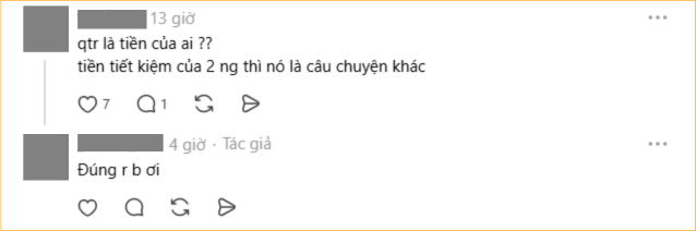 Trong phần bình luận, cô cho biết thêm tiền “mua đồ chơi, giải trí” mà chồng chi là tiền tiết kiệm chung của 2 người (Ảnh chụp màn hình)