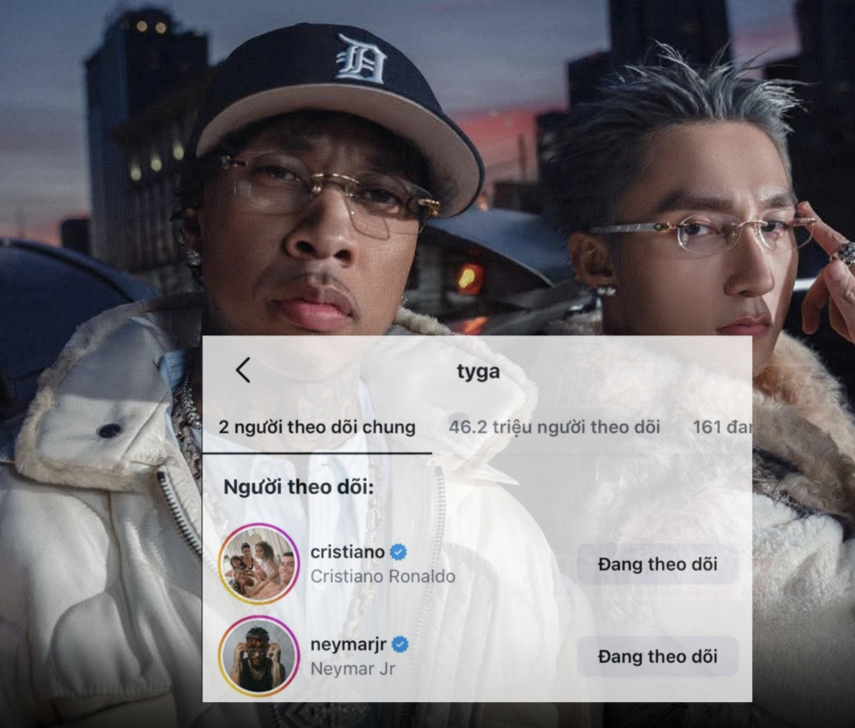 Ronaldo và Neymar đều theo dõi Tyga