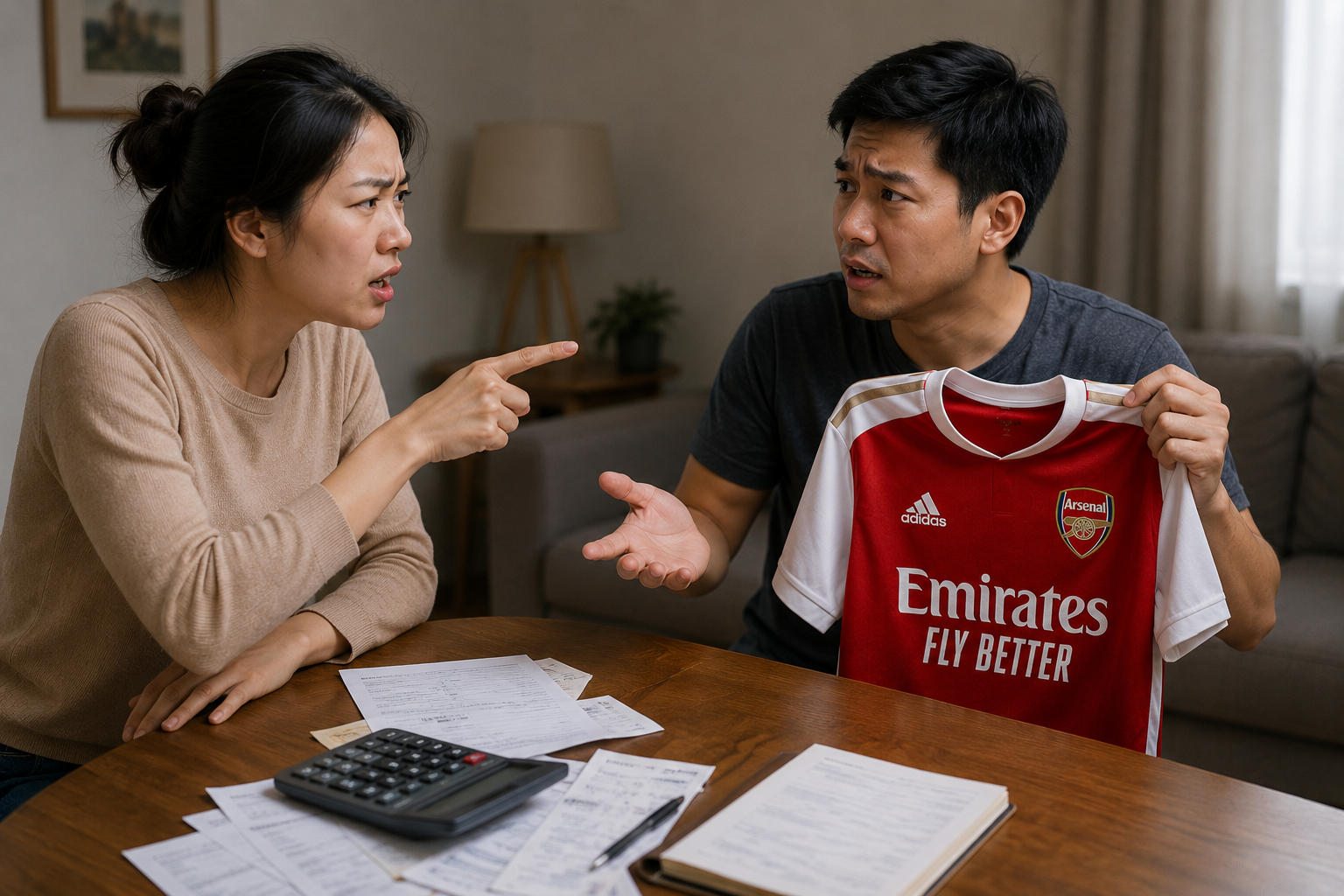 Chồng thất nghiệp vẫn muốn mua áo Arsenal giá 3 triệu, vợ không cho thì bị giận vì “tính toán”