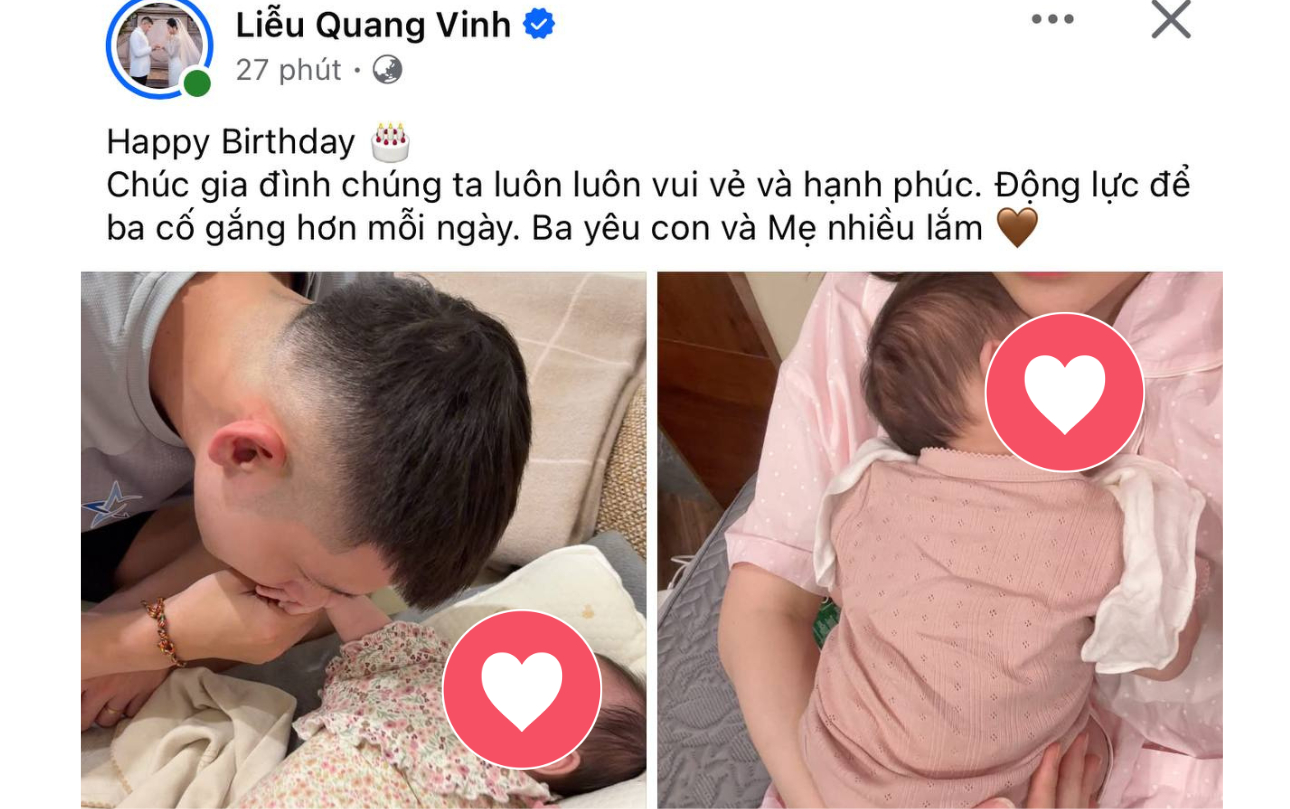Quang Vinh đón sinh nhật hạnh phúc bên Mỹ Linh và con gái vừa chào đời