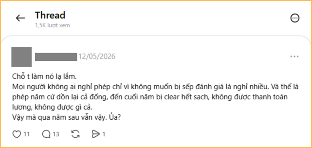 Không ai nghỉ phép chỉ vì không muốn bị sếp đánh giá là nghỉ nhiều… (Ảnh chụp màn hình)