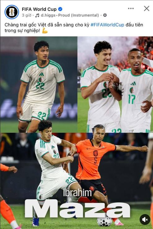 Bài đăng của FIFA về Ibrahim Maza