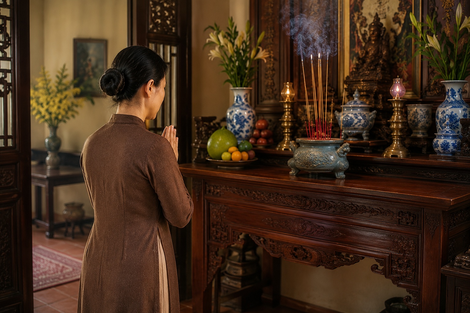 Thắp hương xong nên đứng chờ bao lâu?