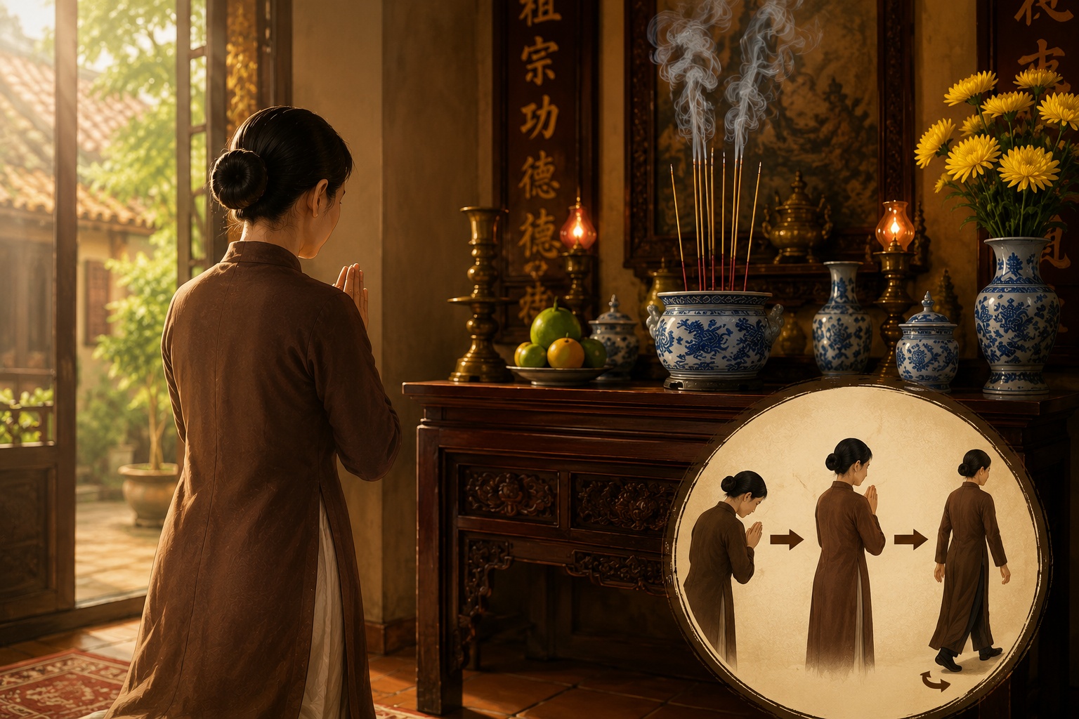 Thắp hương xong nên đứng chờ bao lâu?