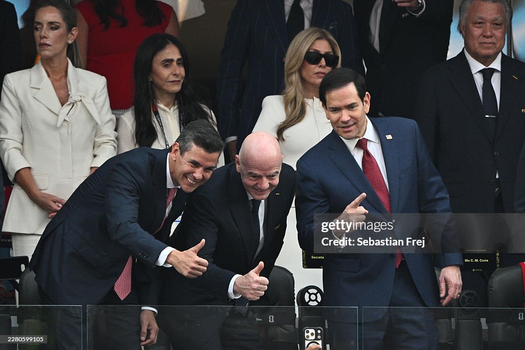 Tổng thống Paraguay Santiago Pena, Chủ tịch FIFA Gianni Infantino và Ngoại trưởng Hoa Kỳ Marco Rubio (Ảnh: Getty)