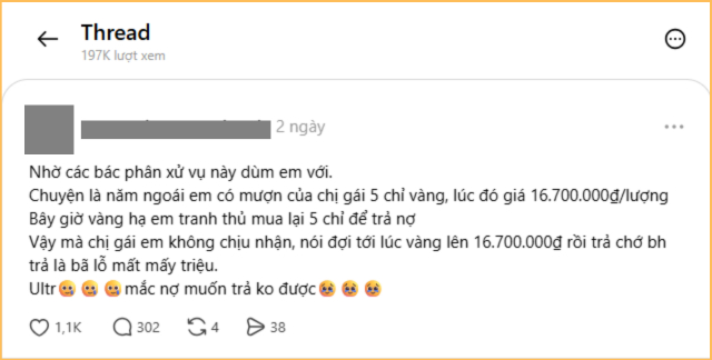 Một người khác cũng trong tình cảnh tương tự (Ảnh chụp màn hình)