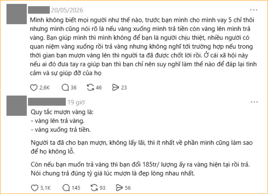 Không ít người ủng hộ quan điểm “đừng để người cho mình vay chịu thiệt” vì bên cạnh chuyện tiền bạc còn là chuyện tình nghĩa (Ảnh chụp màn hình)