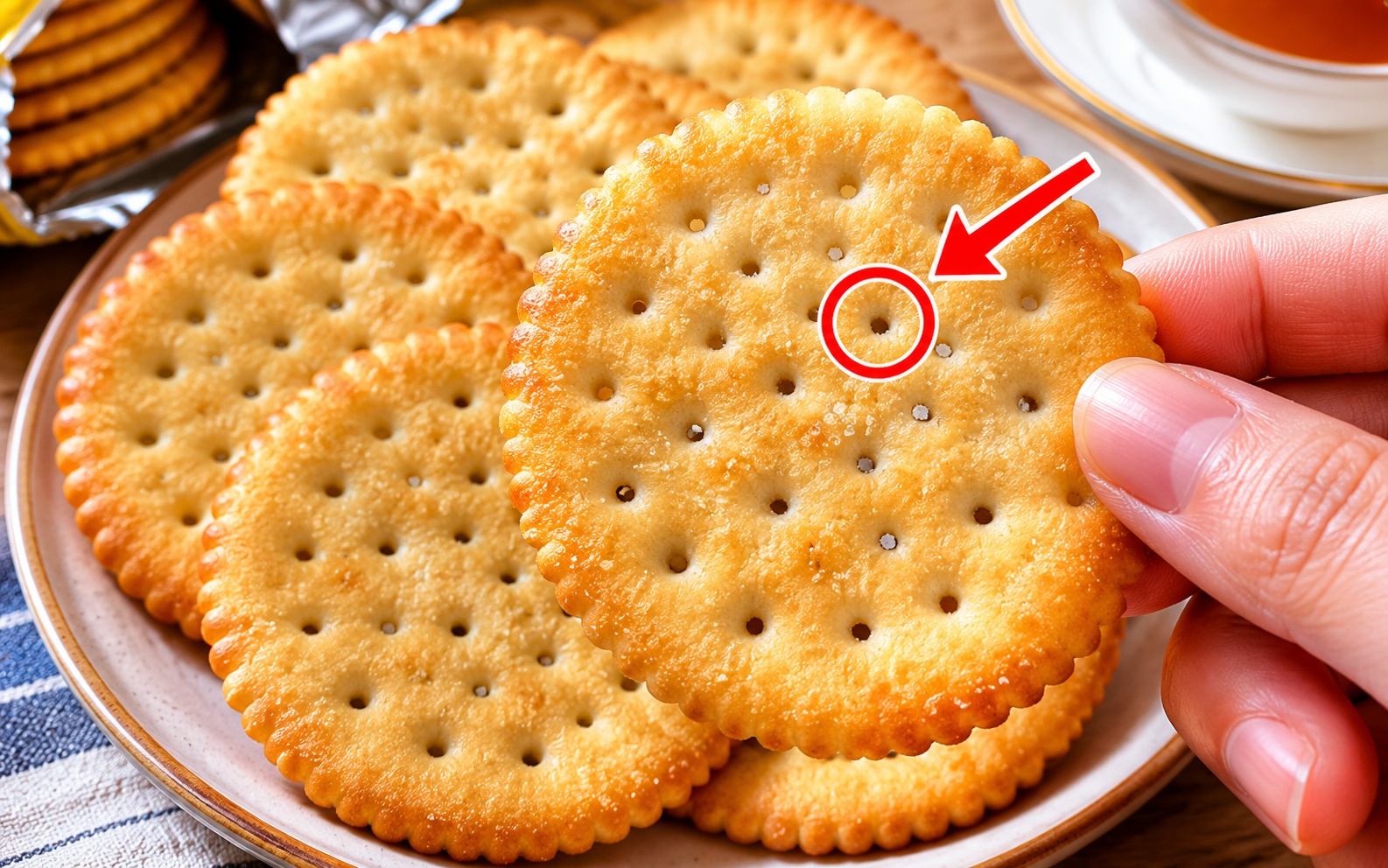 Vì sao bánh quy luôn có nhiều lỗ tròn nhỏ trên mặt?