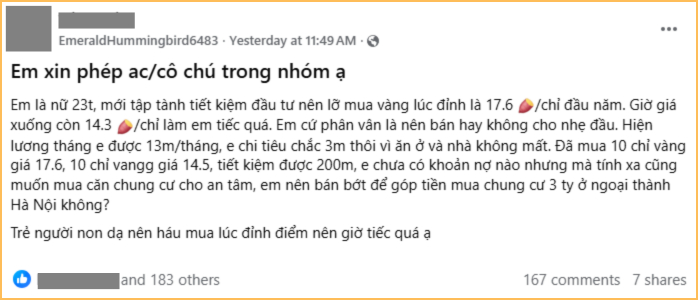   Nguyên văn bài đăng của cô (Ảnh chụp màn hình)  