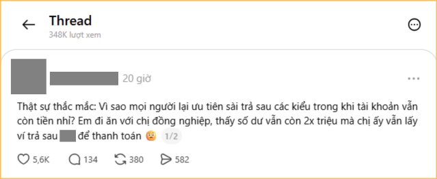Bài đăng thu hút 348.000 lượt xem cùng nhiều tương tác, bình luận (Ảnh chụp màn hình)