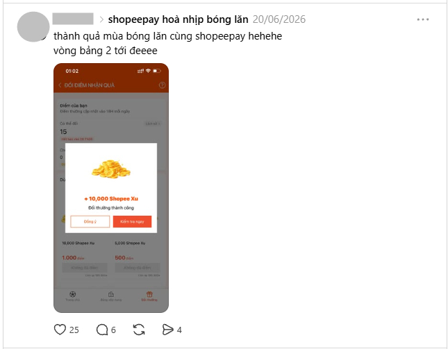 “ShopeePay đã khiến tôi 18 năm cuộc đời lần đầu phải quan tâm bóng đá”