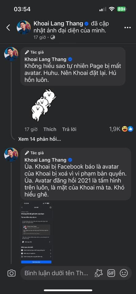 Nam vlogger bày tỏ sự thắc mắc khi avatar bị đánh bản quyền dù là ảnh chính chủ, đã sử dụng suốt 5 năm