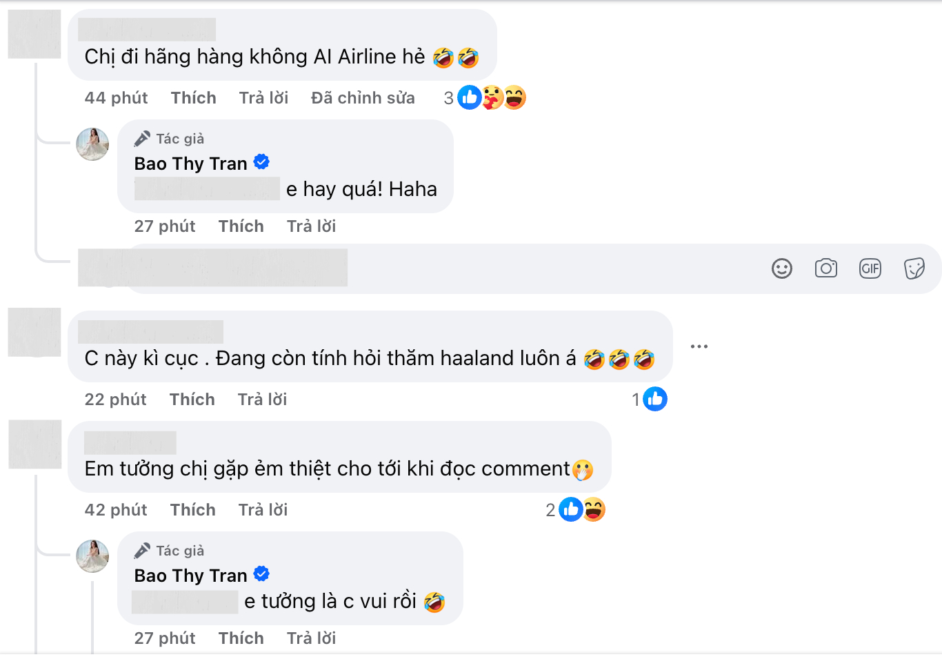 Bảo Thy tung hứng khi bức ảnh cùng Haaland bị