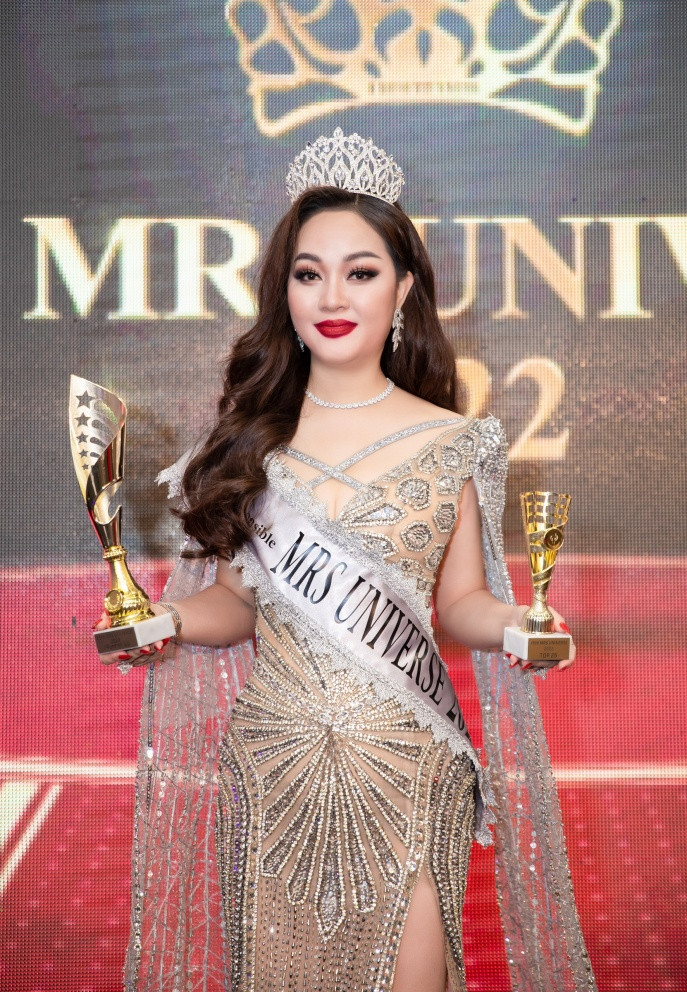 Hoàng Thanh Nga đại diện Việt Nam tham gia Hoa hậu Quý bà Hoàn vũ 2022 và giành giải Á hậu 1. Ảnh: Tổng hợp