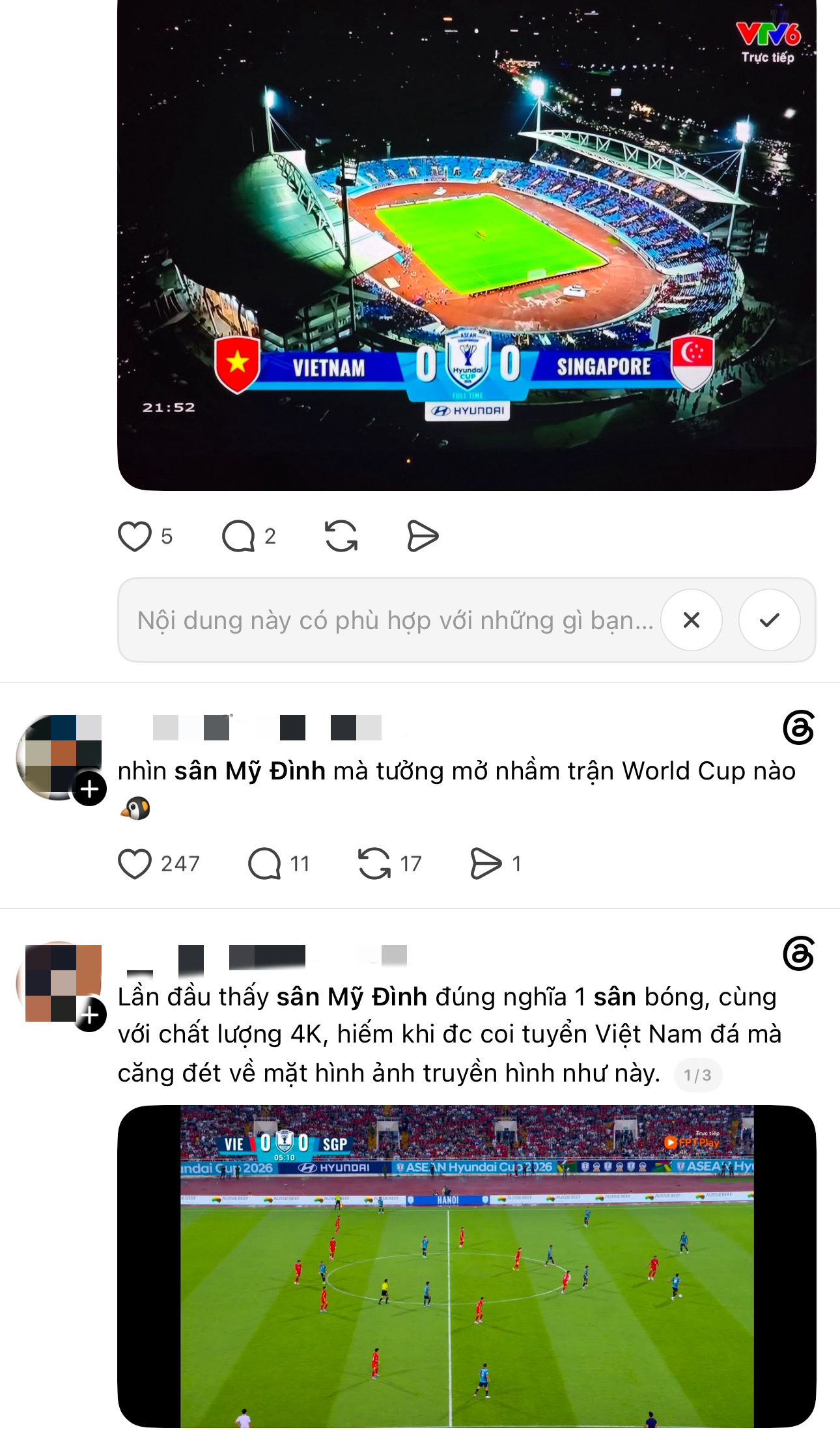 Sân Mỹ Đình được CĐM khen hết lời