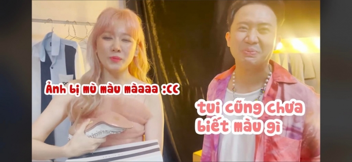 Hari Won cũng nhiều lần nói về chứng mù màu của chồng 