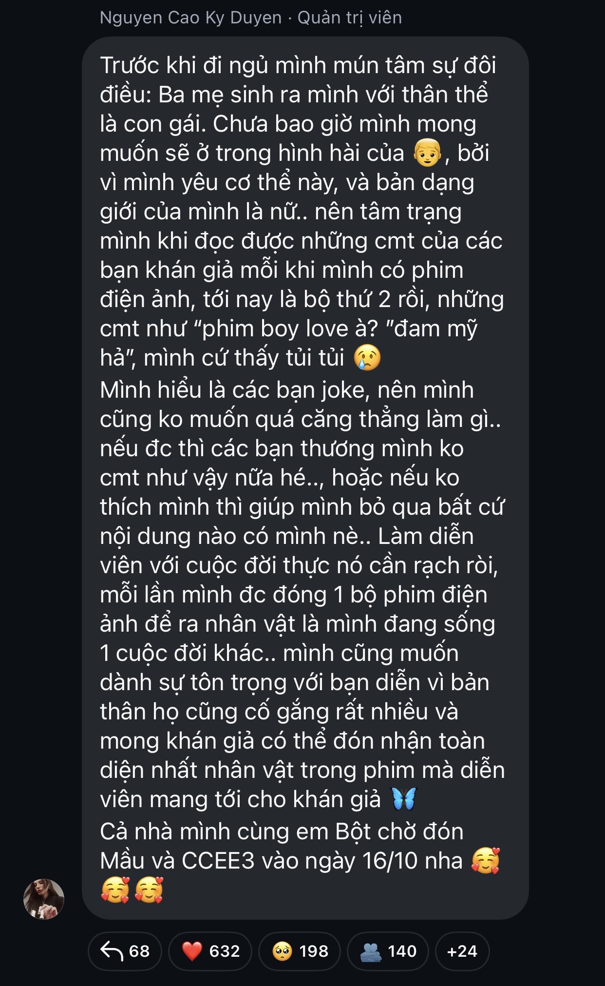Kỳ Duyên lên tiếng trước những bình luận khiến cô cảm thấy tủi thân
