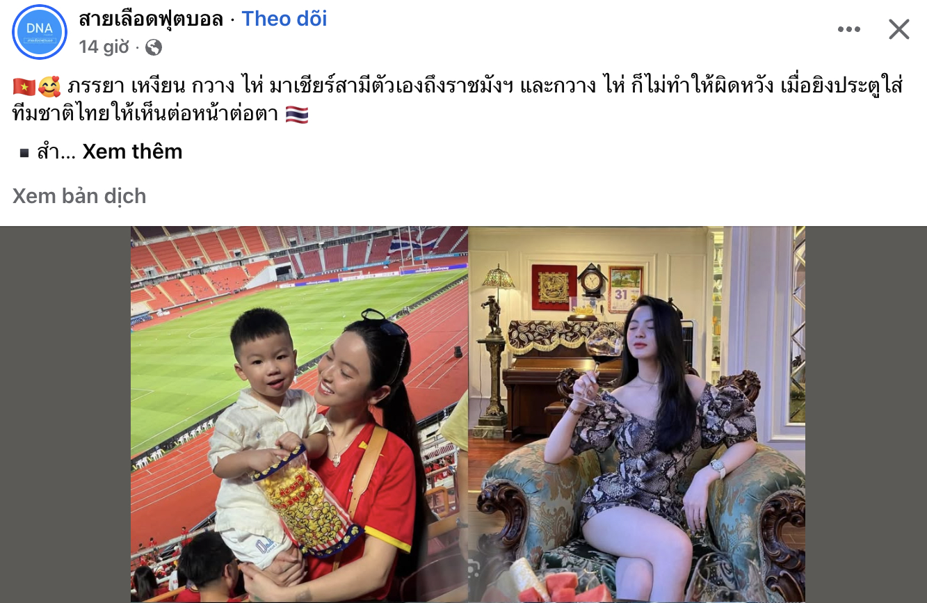 Chu Thanh Huyền xuất hiện trên trang MXH Thái Lan