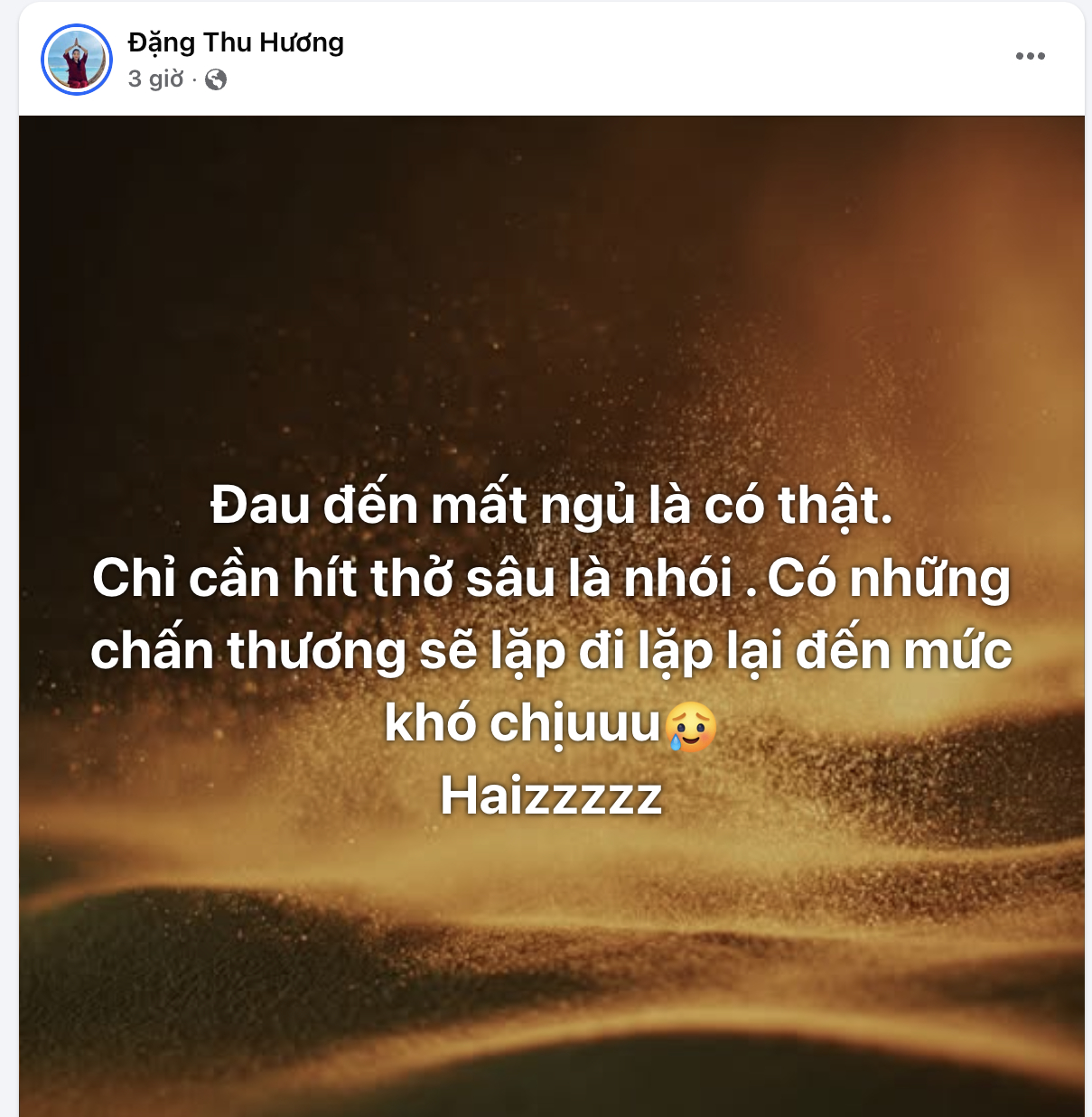 Thu Hương chia sẻ về tình hình sức khoẻ (Ảnh: FBNV)