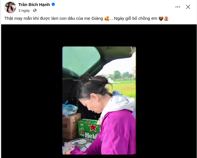Bích Hạnh chia sẻ hình ảnh của mẹ Văn Thanh lên mạng xã hội (Ảnh: FBNV)
