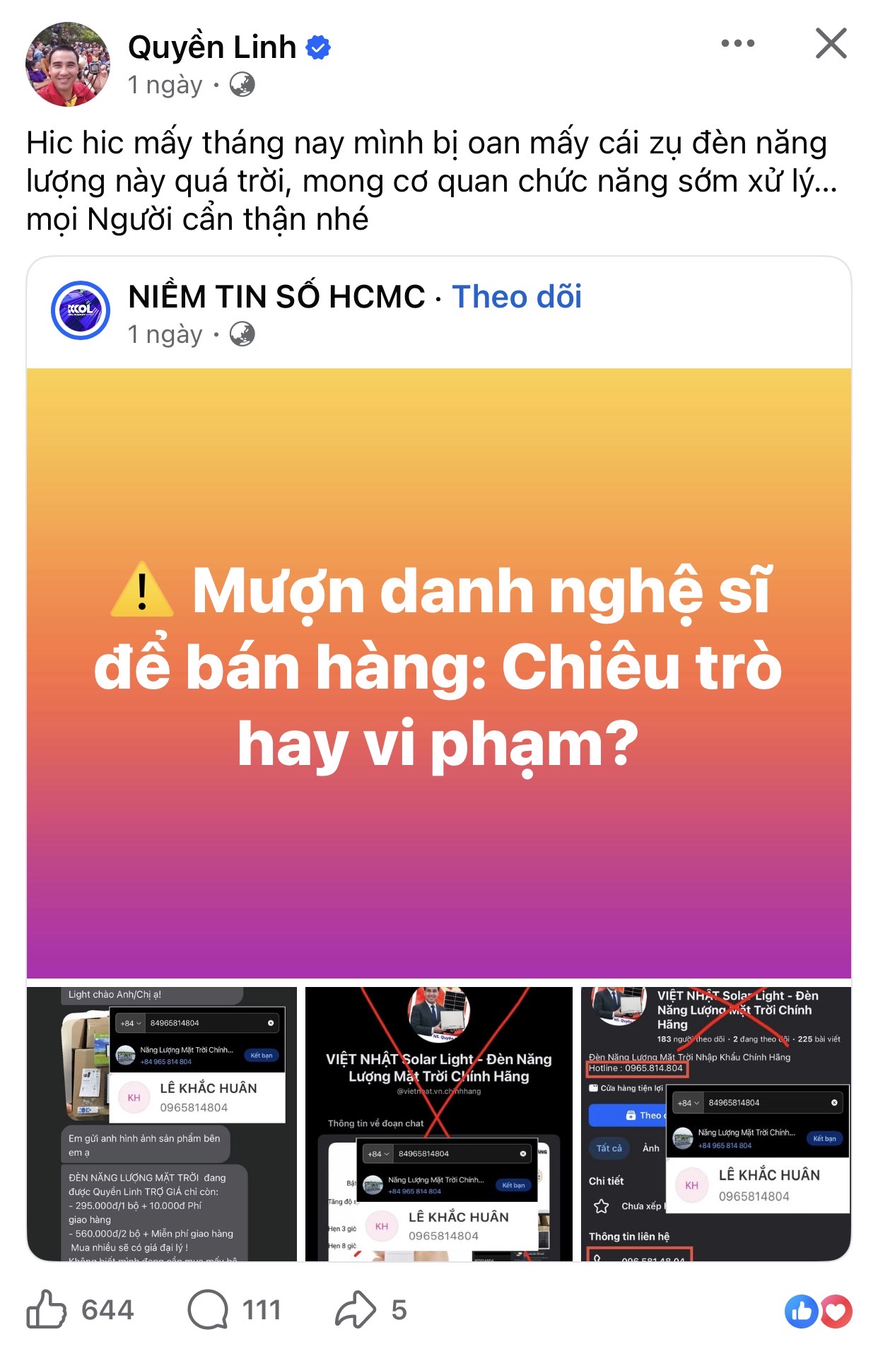 MC Quyền Linh cảnh báo khán giả về những thông tin quảng cáo không đúng sự thật