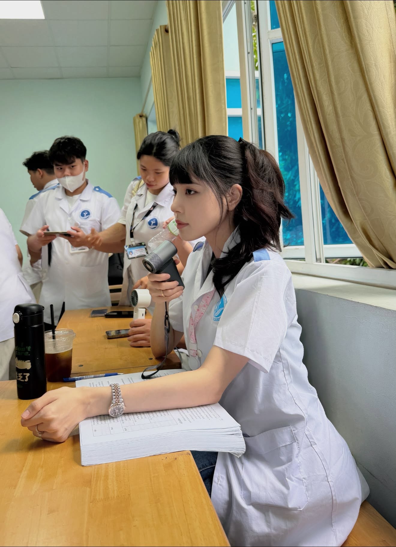 Vợ Văn Thanh đang học Y tại Hải Phòng (Ảnh: FBNV)