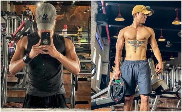 Thanh Sơn rất chăm chỉ tập gym để giữ vóc dáng săn chắc