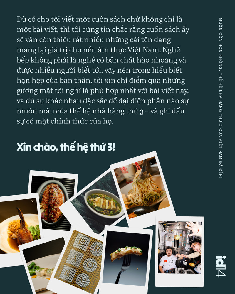 Chúng ta bỏ lỡ 2 thế hệ đầu tiên rồi, nhưng muộn còn hơn không: Thế hệ nhà hàng thứ 3 của Việt Nam đã đến!