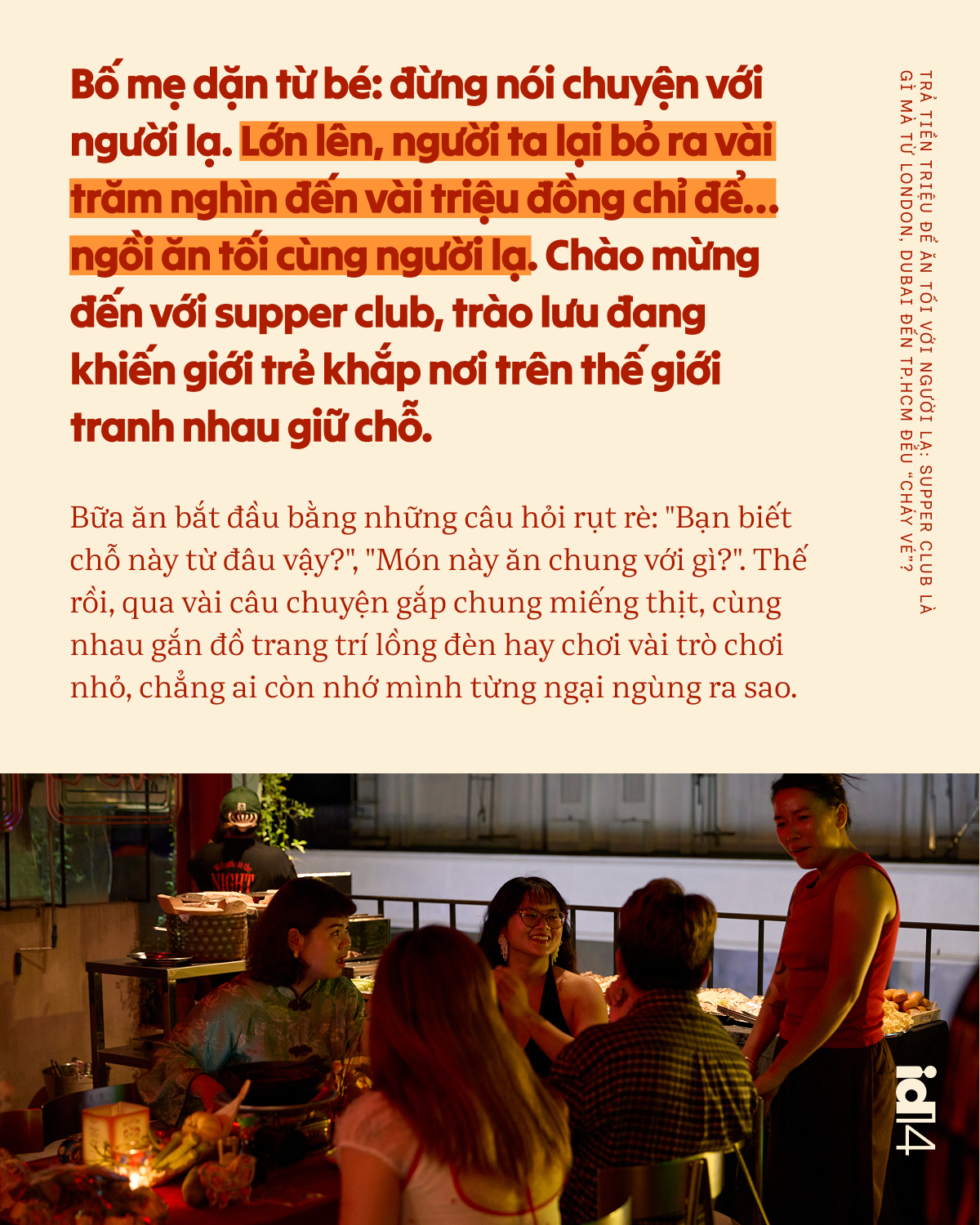 Trả tiền triệu để ăn tối với người lạ: Supper club là gì mà từ London, Dubai đến TP.HCM đều “cháy vé”?