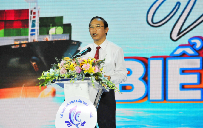Ông Phùng Đức Tiến, Thứ trưởng Bộ Nông nghiệp và Phát triển nông thôn phát biểu tại Hội nghị “Tổng kết ngành hàng cá tra năm 2022 và nhiệm vụ giải pháp năm 2023”.